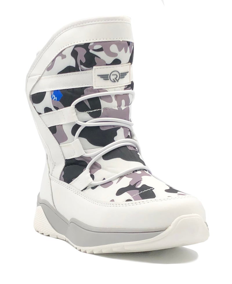 REDVOLUTION Girls Boys Unisex Snow Boots Slip-Resistant Waterpoof Winter Fashion Shoe (450K white, big kid 2) - Image 2